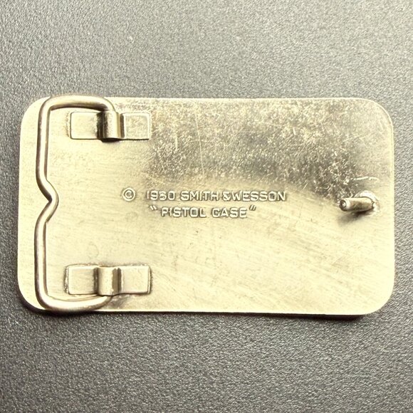 Belt Buckle - Vintage Smith & Wesson "Pistol Case"  (Silver) - Picture 2 of 2